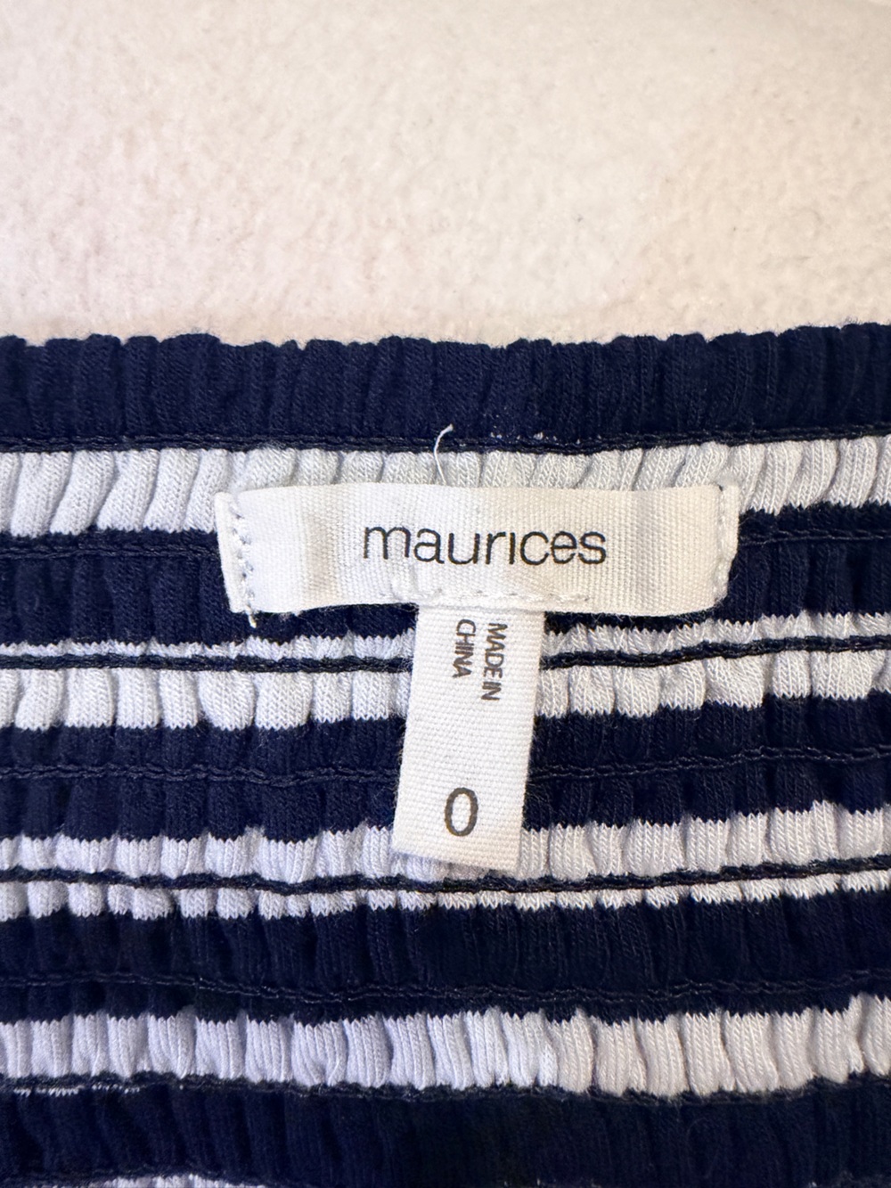 Maurices Navy and White Striped Dress with adjustable straps - Picture 3 of 7
